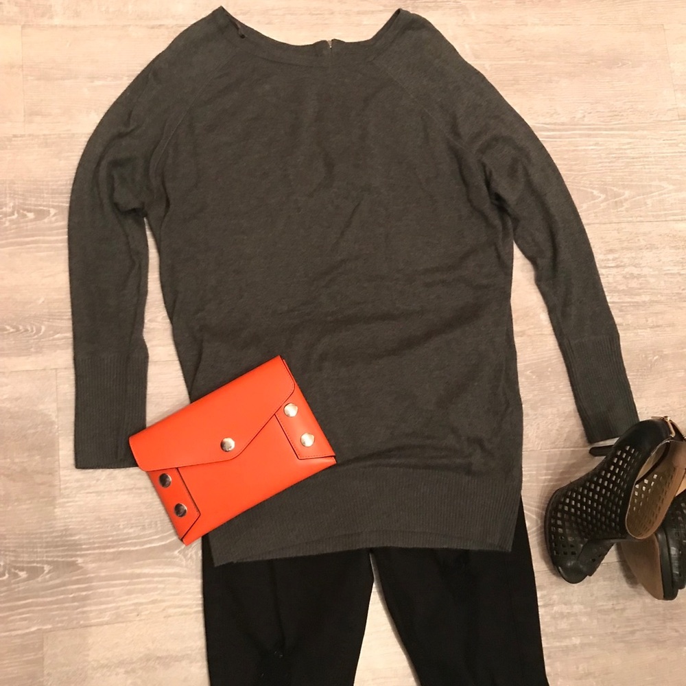 Wearing your ❤️on your sleeve gray sweater - Picture 2 of 6